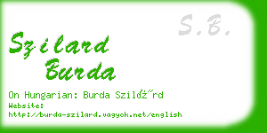 szilard burda business card